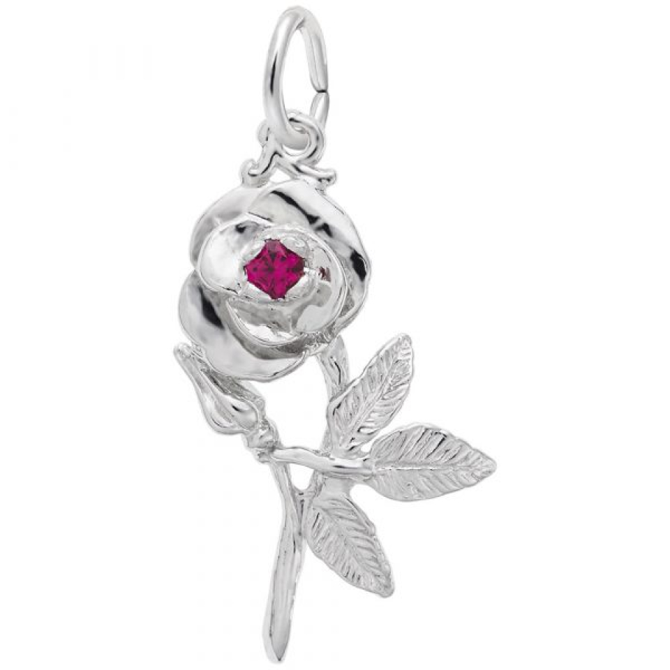 Pendentif en argent 925, rose, cubic zirconium - 10-6489-000 - Rembrandt Charms