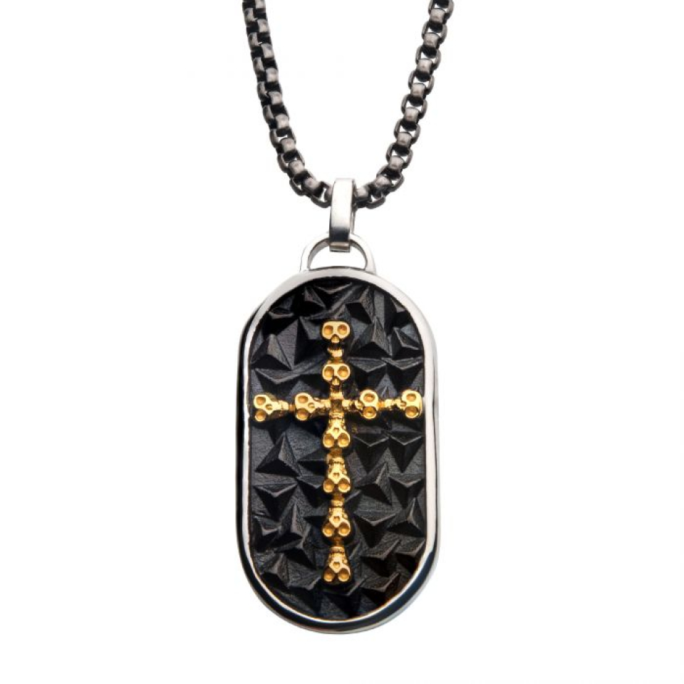Pendentif pour homme en stainless, croix - SSP22631NKGP - Inox