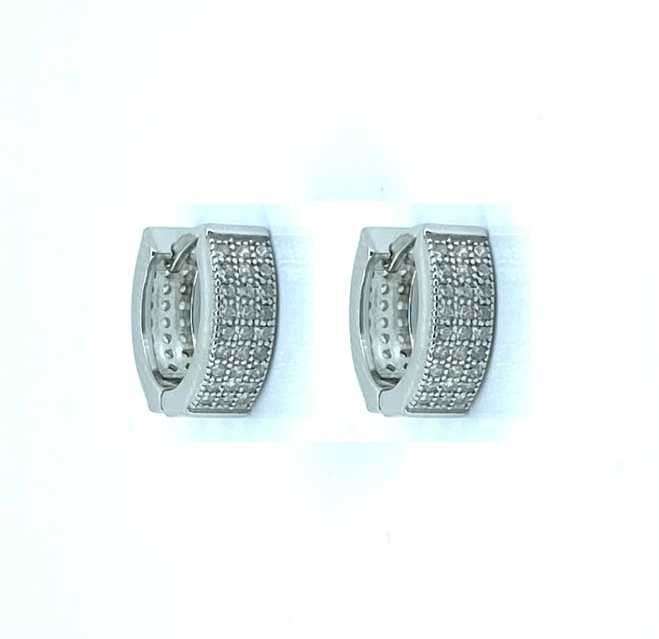 Boucles d'oreilles pour femme en argent 925, cubic zirconium, 15mm - DS-BO01 - Danny's silver
