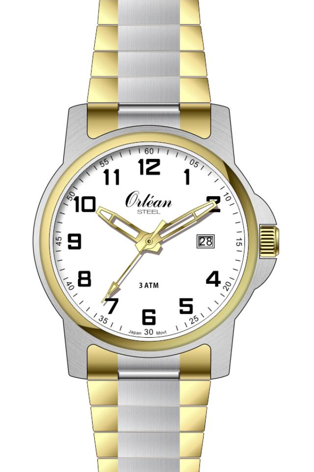 Montre pour homme en stainless, bracelet élastique, 3ATM - ME3174 - Orléan