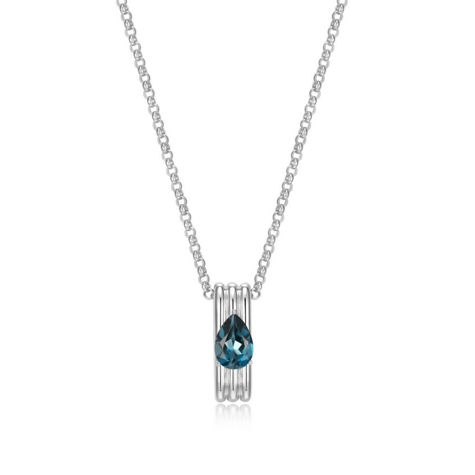 Pendentif pour femme en argent 925, topaze bleu - R0LBYYK246 - ELLE