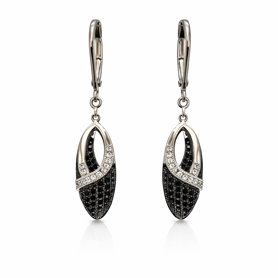Boucles d'oreilles pour femme en argent 925, cubic zirconium - BO578 - Divers