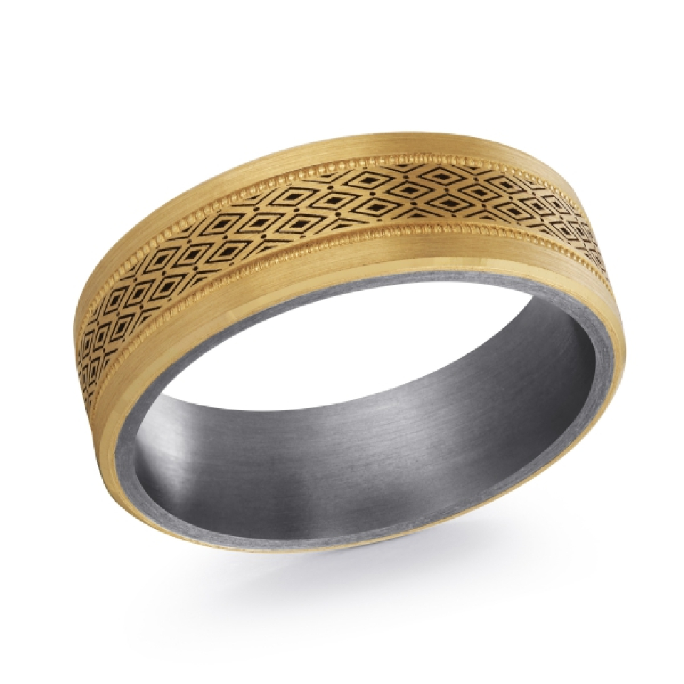 Jonc pour homme en or 14k et tantalum - TANT-019-7Y - MALO