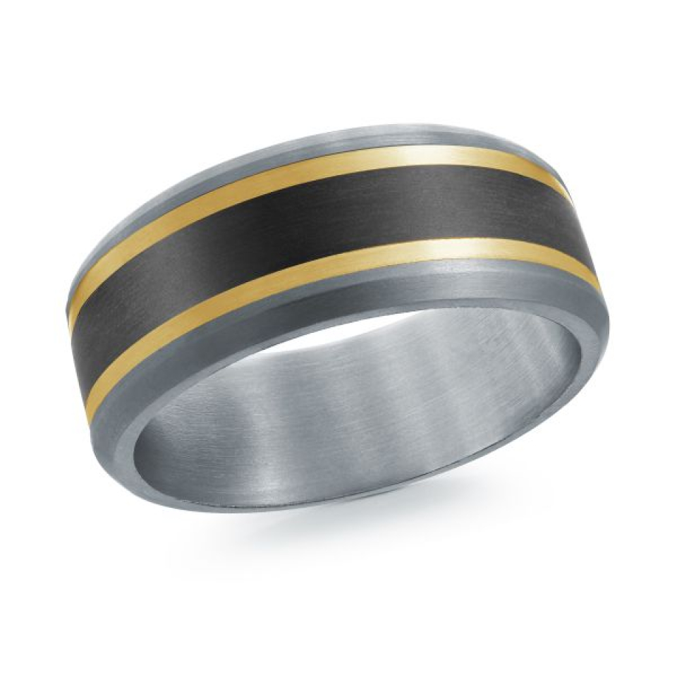 Jonc pour homme en or 14k et tantalum - MRDTC-014-8YB - MALO
