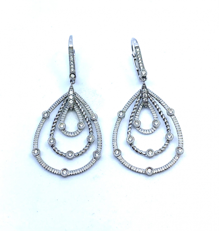 Boucles d'oreilles pour femme en argent 925, zircons - 13-072283-01 - Miss Mimi