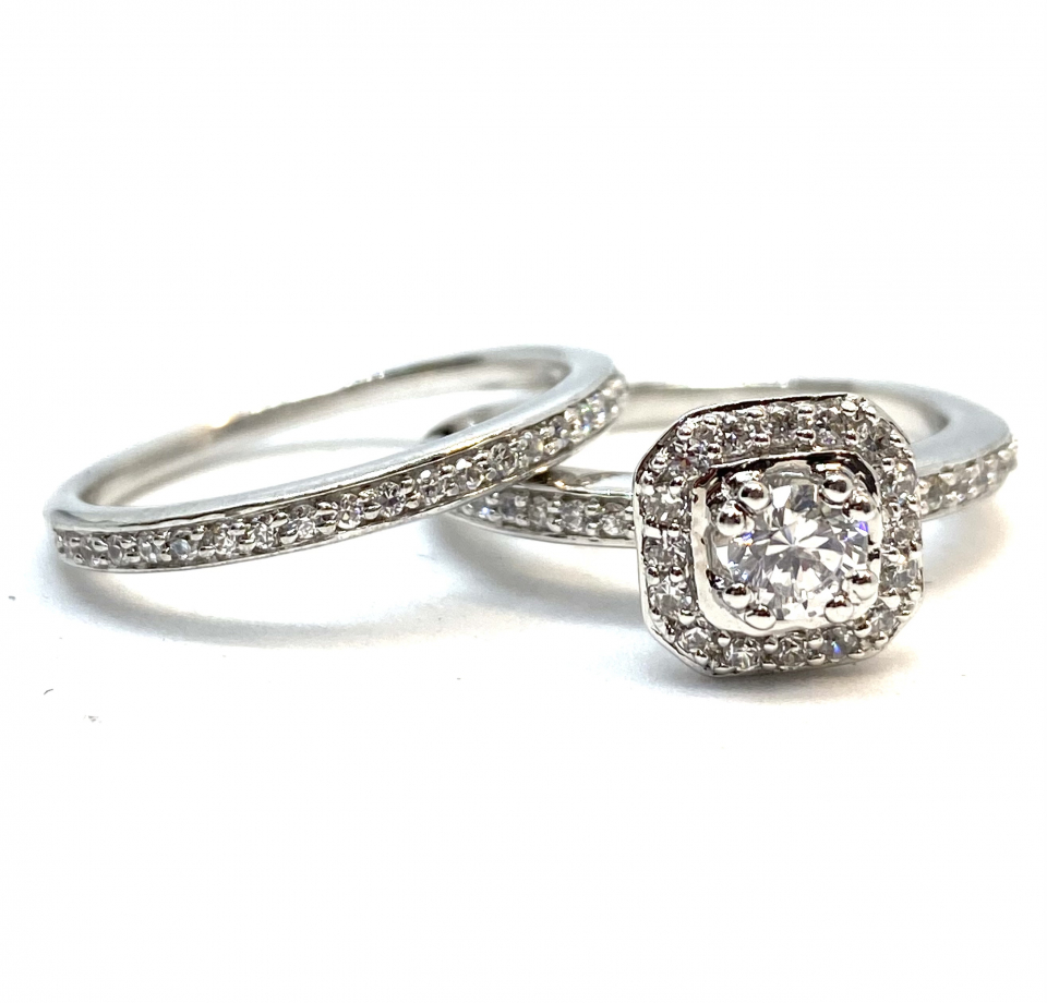 Alliance en argent 925, cubic zirconium