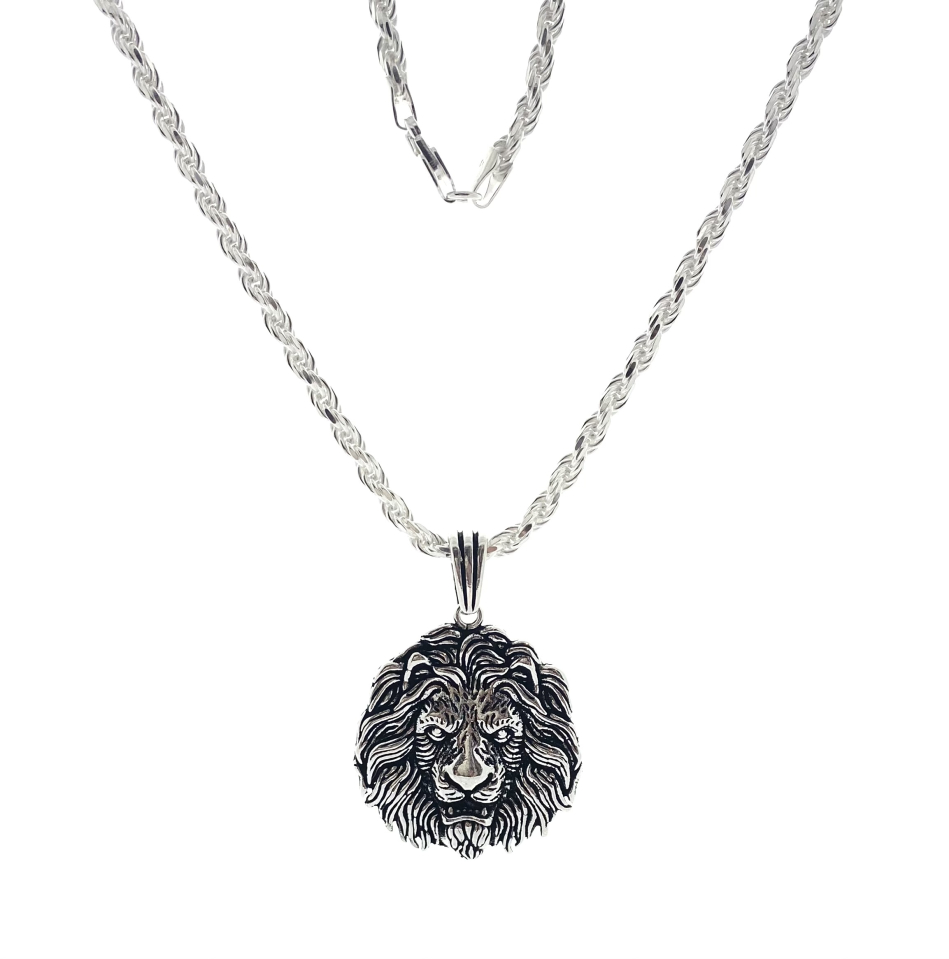 Pendentif pour homme en argent 925, lion - DS-PD09 - Danny's silver