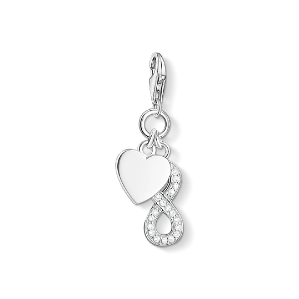 Breloque pour femme en argent 925, cubic zirconium, infini, coeur - 1248-051-14 - Thomas Sabo