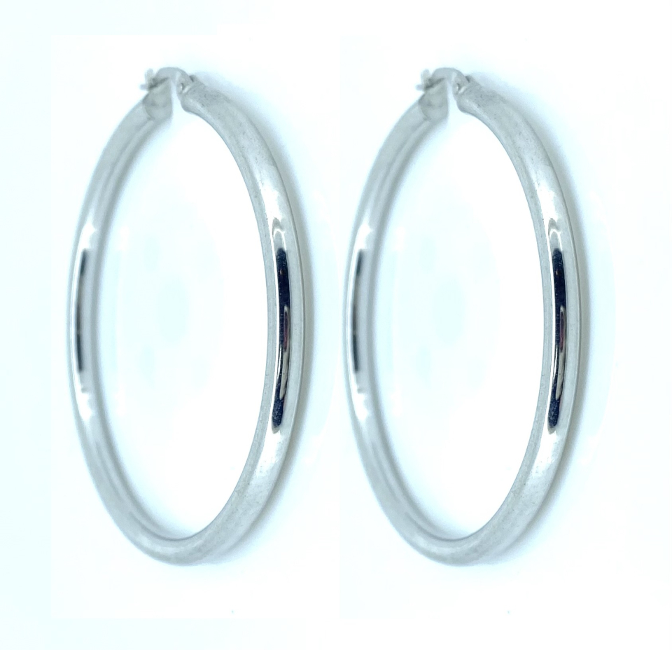 Boucles d'oreilles unies pour femme en argent 925 - BO385-45 - Dioro