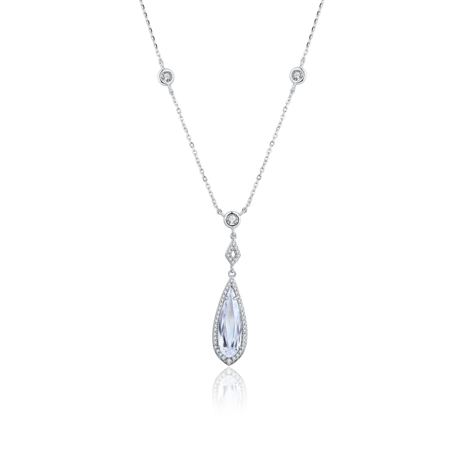Pendentif pour femme en argent 925, topaze, cubic zirconium - MELISSA-S - Pinkalie