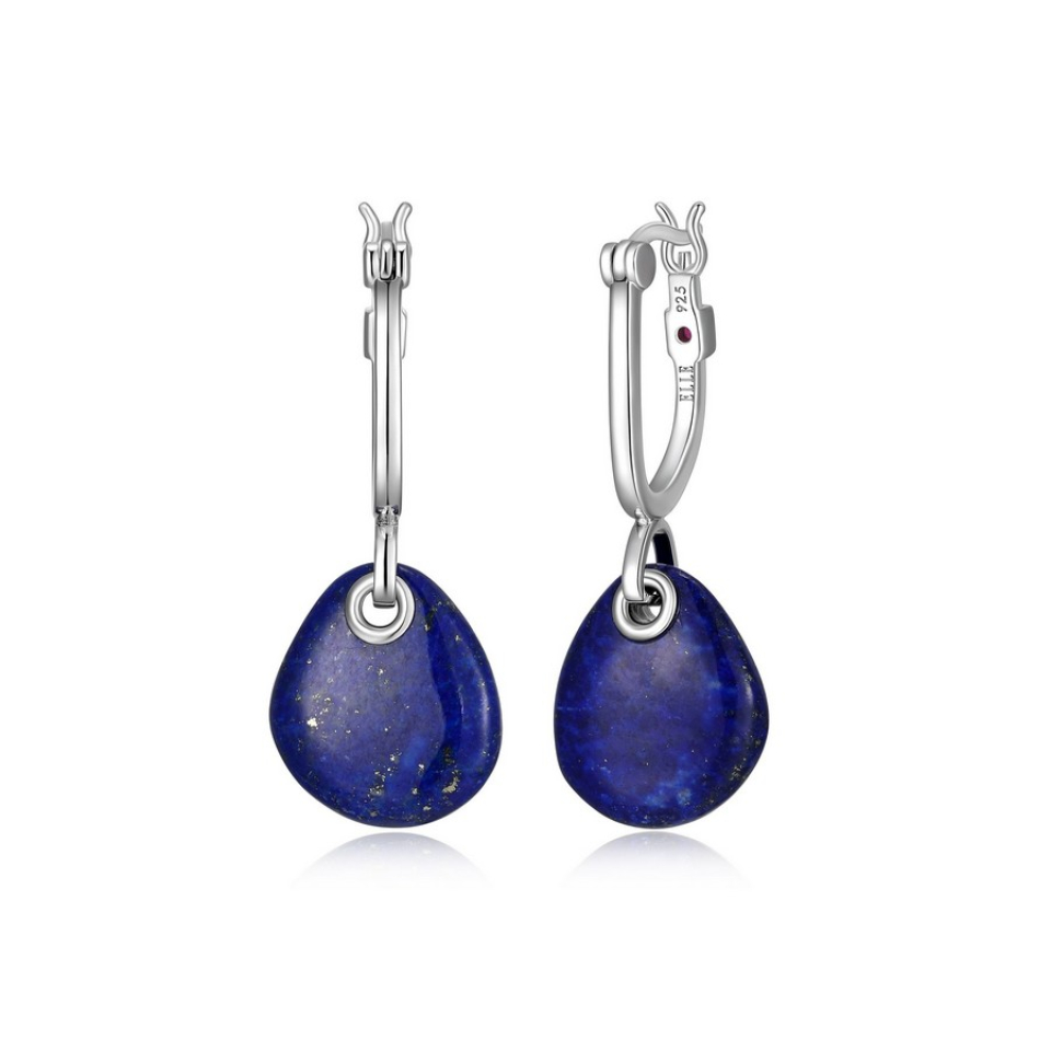 Boucles d'oreilles pour femme en argent 925, lapis lazuli