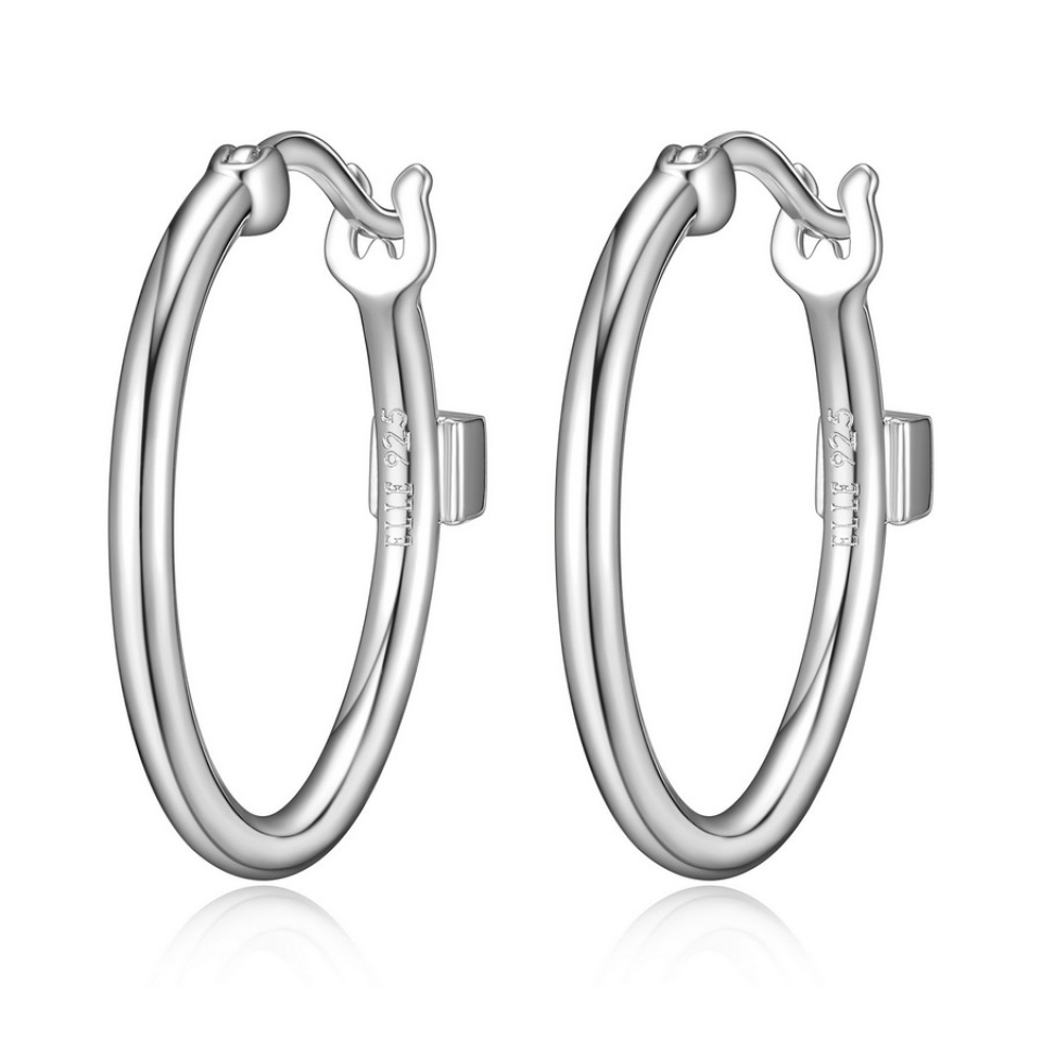 Boucles d'oreilles unies pour femme en argent 925 - R2LCG7A00K - ELLE
