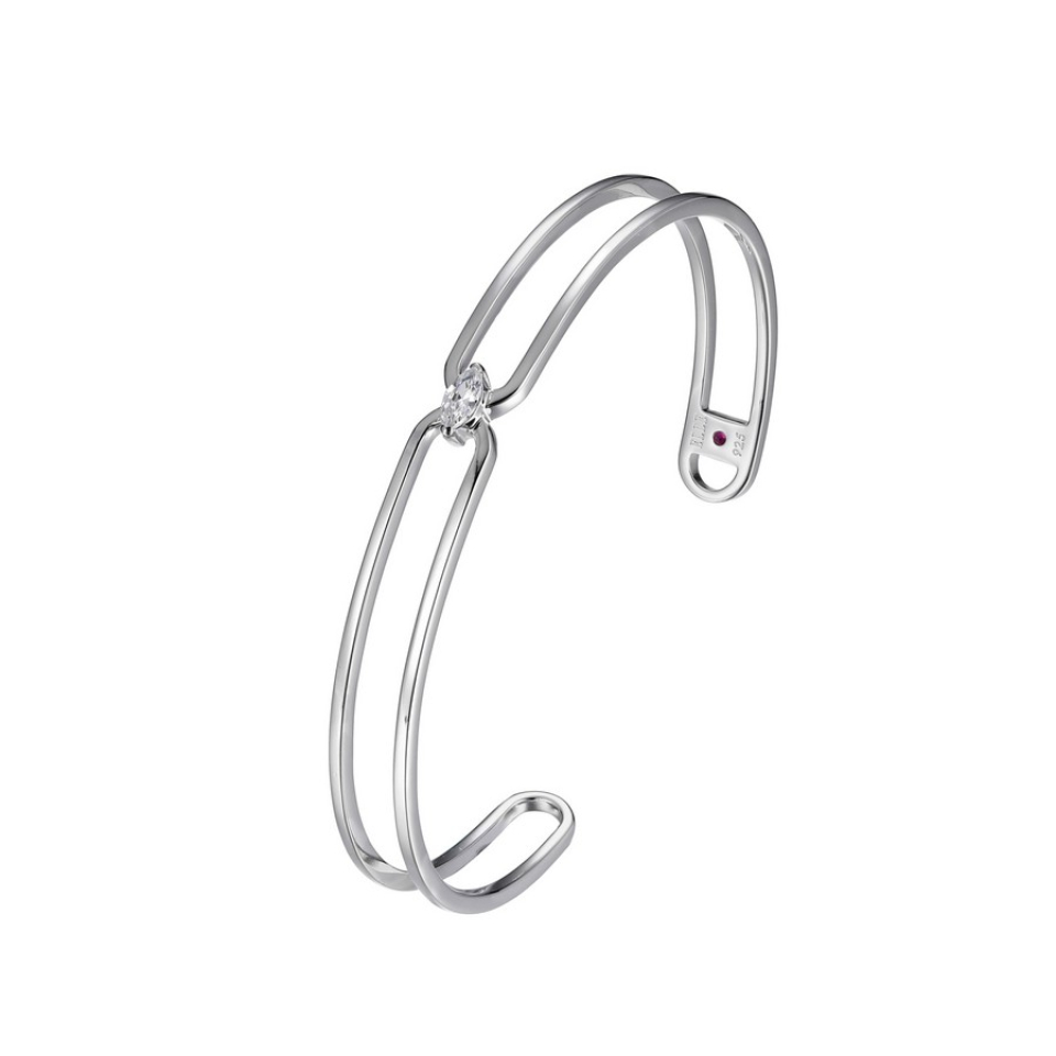 Bracelet rigide pour femme en argent 925, cubic zirconium