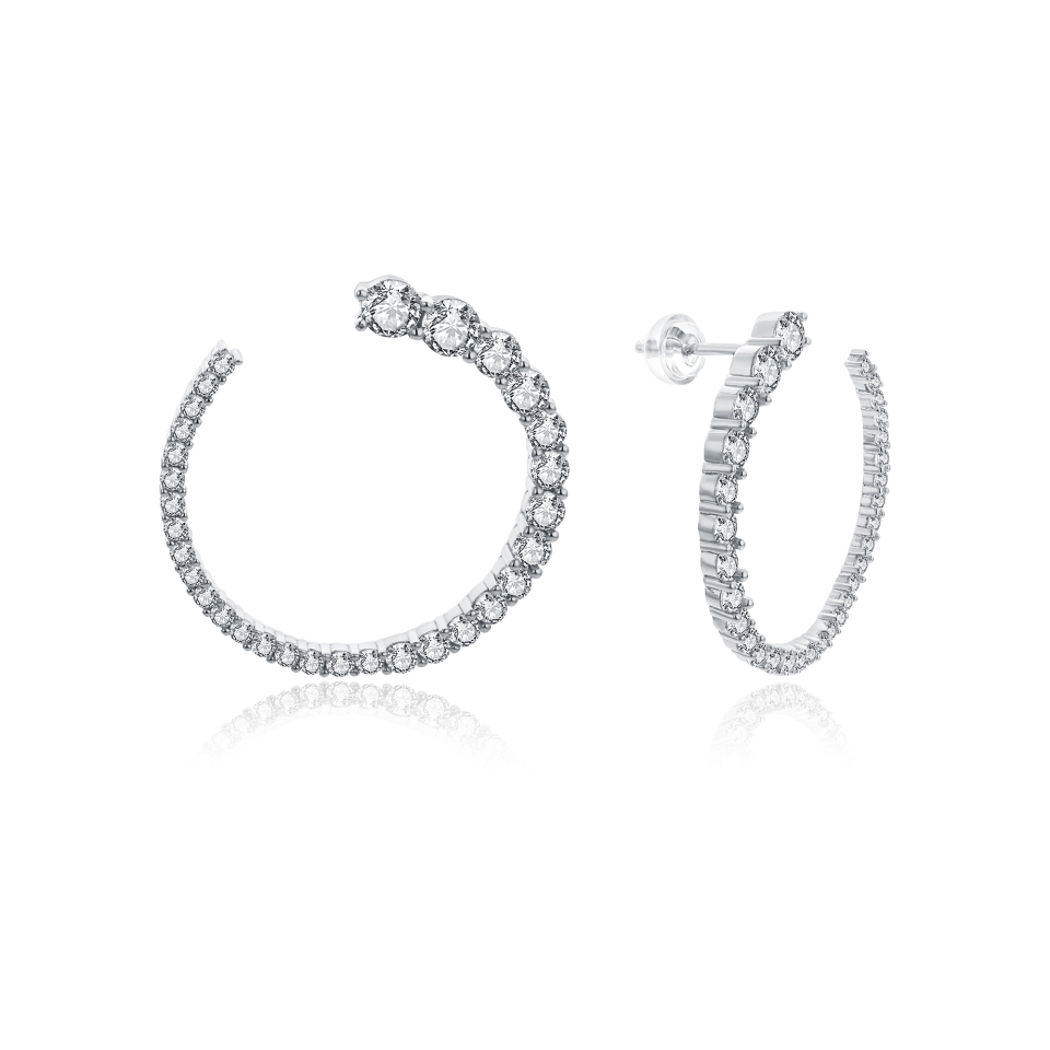 Boucles d'oreilles pour femme en argent 925, cubic zirconium - BO-ISABELLA-S - Pinkalie