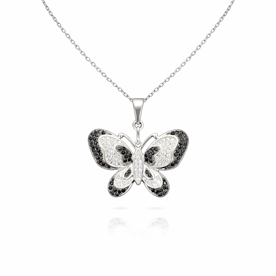 Pendentif pour femme en argent 925, cubic zirconium, papillon - PD583 - Divers