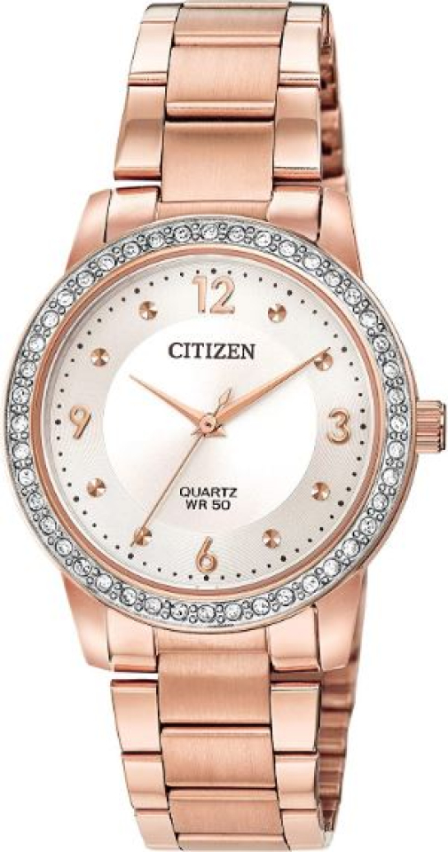 Montre femme, stainless, cadran entouré de pierres - EL3093-83A - Citizen