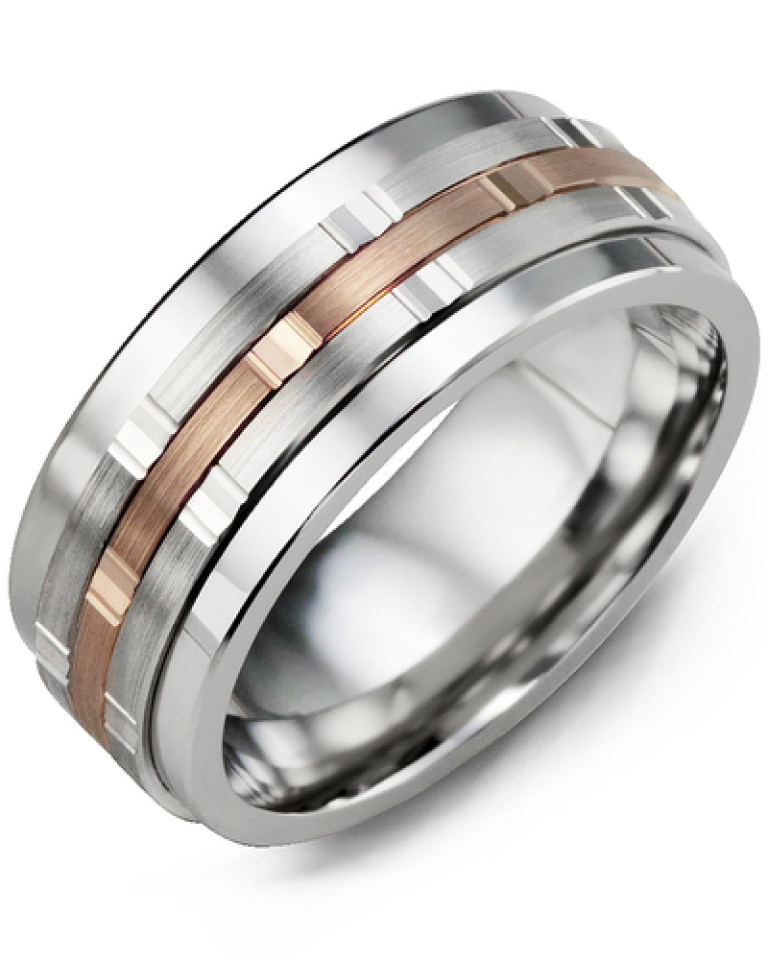 Bague pour homme en or 10k et cobalt - MJL910BM - Madani