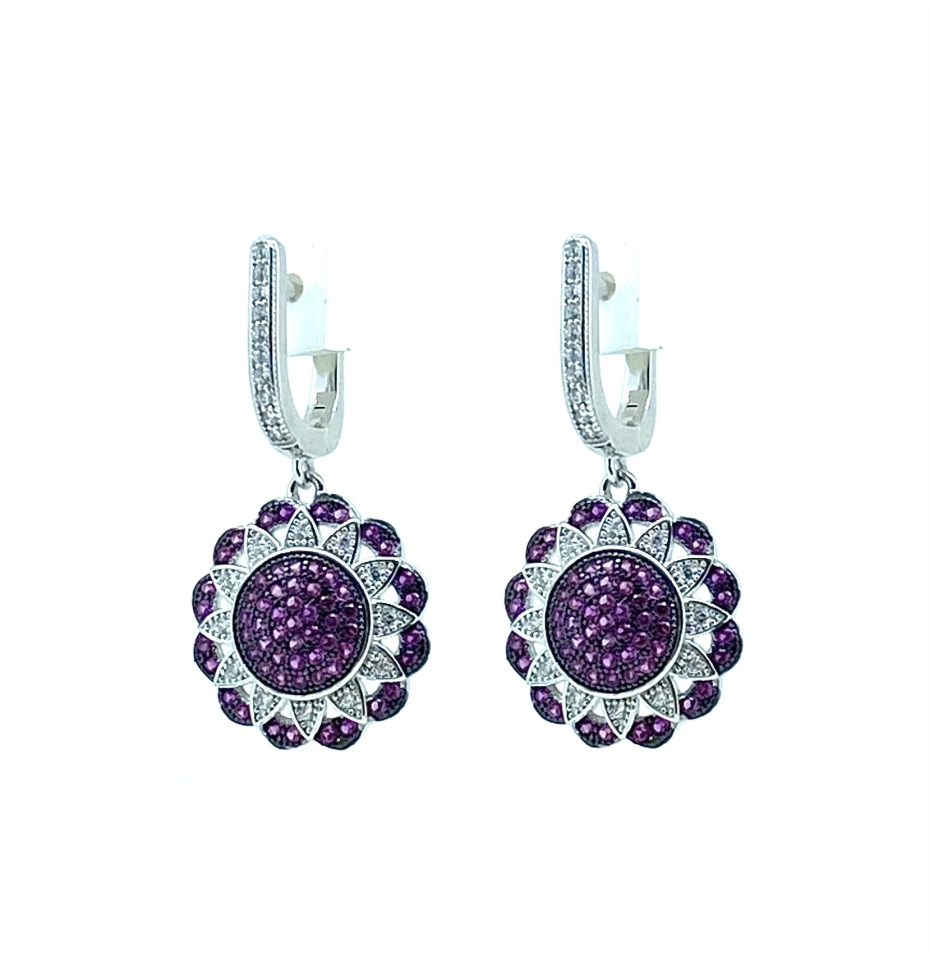 Boucles d'oreilles pour femme en argent 925, cubic zirconium - BO429 - Divers