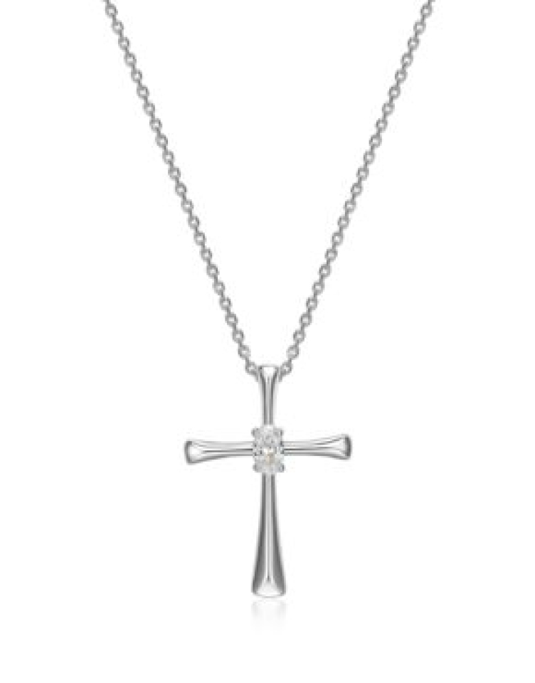 Pendentif pour femme en argent 925, cubic zirconium, croix
