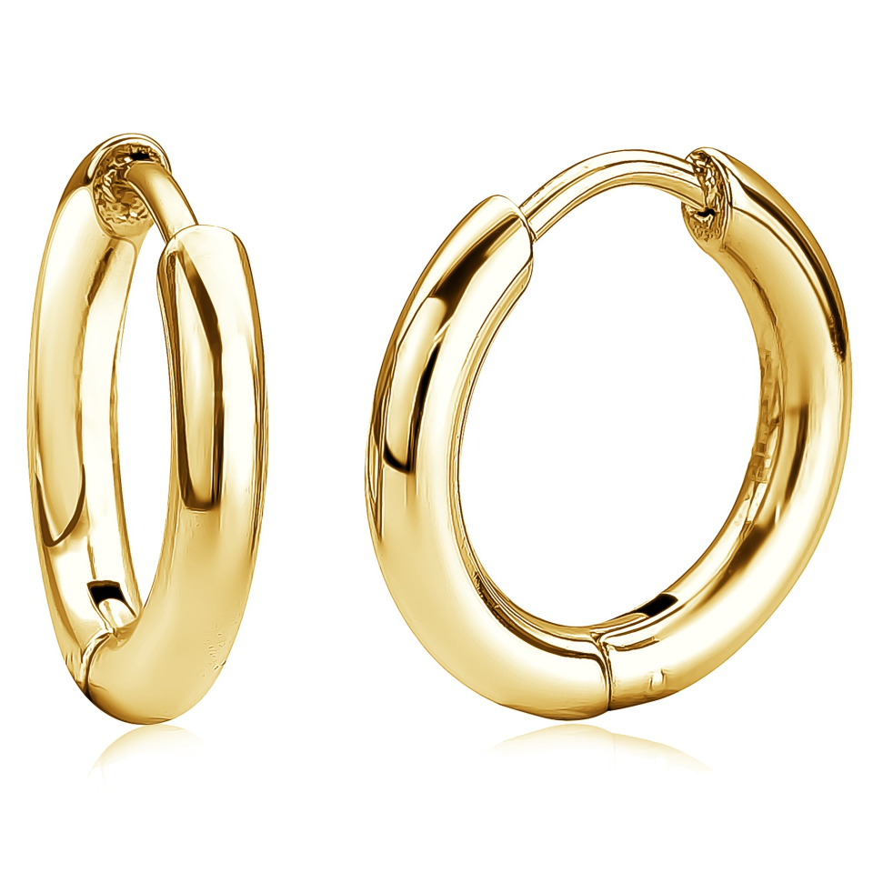 Boucles d'oreilles en stainless, anneaux unies - SEA292 - Italgem