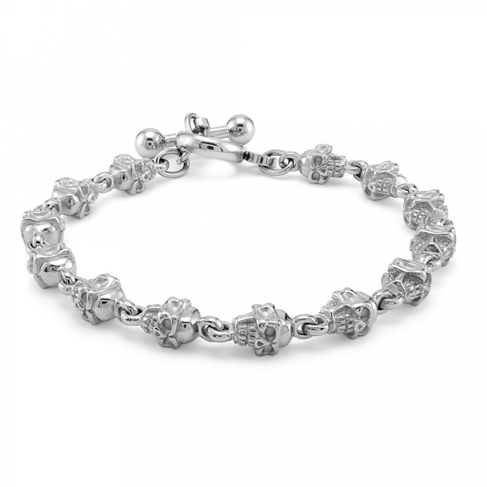 Bracelet stainless, têtes de mort - SMB226 - Italgem