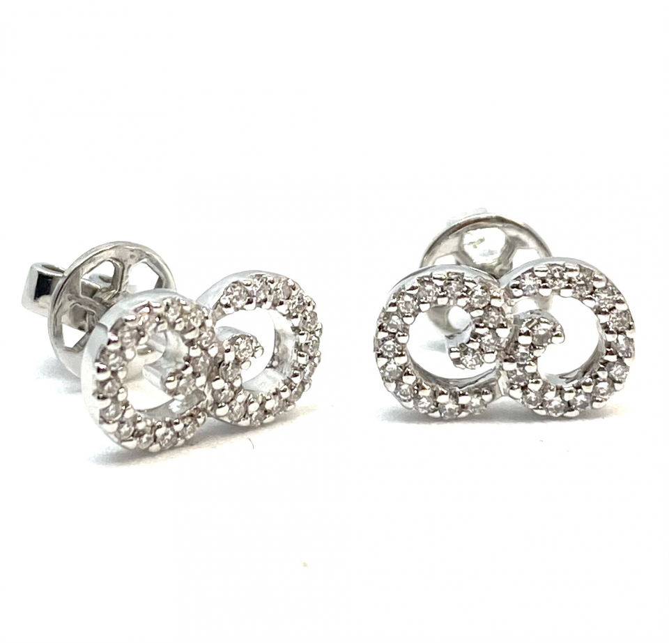 Boucles d'oreilles pour femme en or 14K, 56 diamants pour 0.28 carat - BO019 - RMR