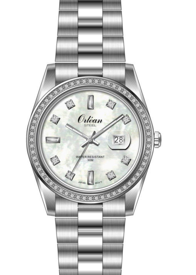 Montre pour femme en stainless, cubic zirconium, 3ATM - ME3578 - Orléan
