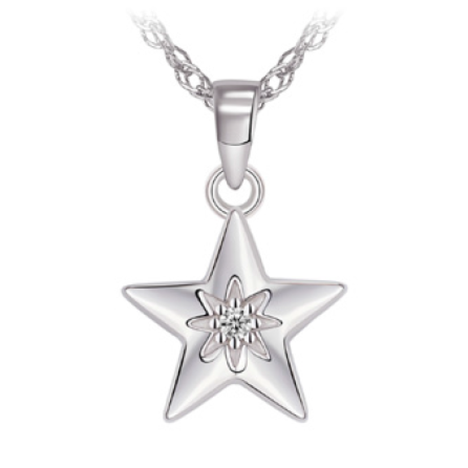 Pendentif pour femme en argent 925, étoile, zircon - L332P - Legend