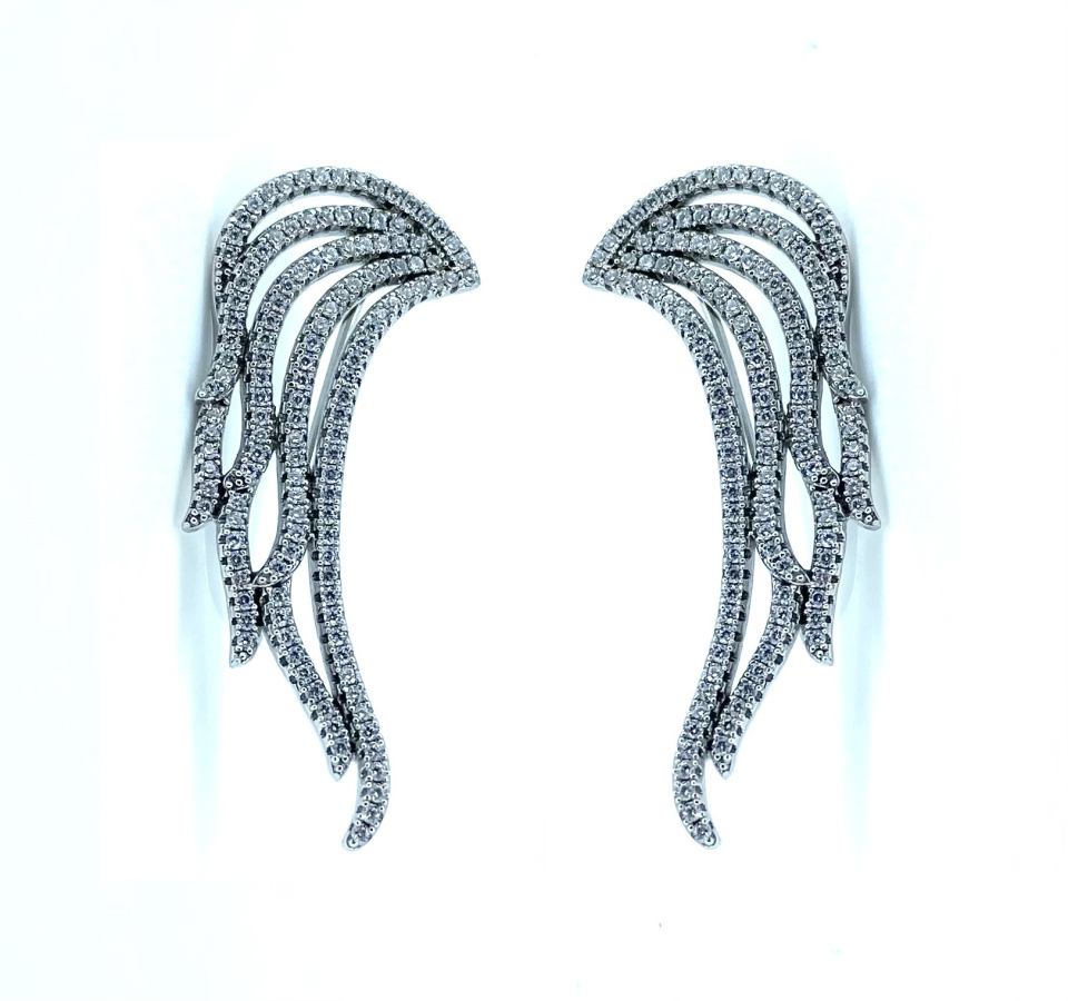 Boucles d'oreilles pour femme en argent 925, cubic zirconium - SE-013 - Divers
