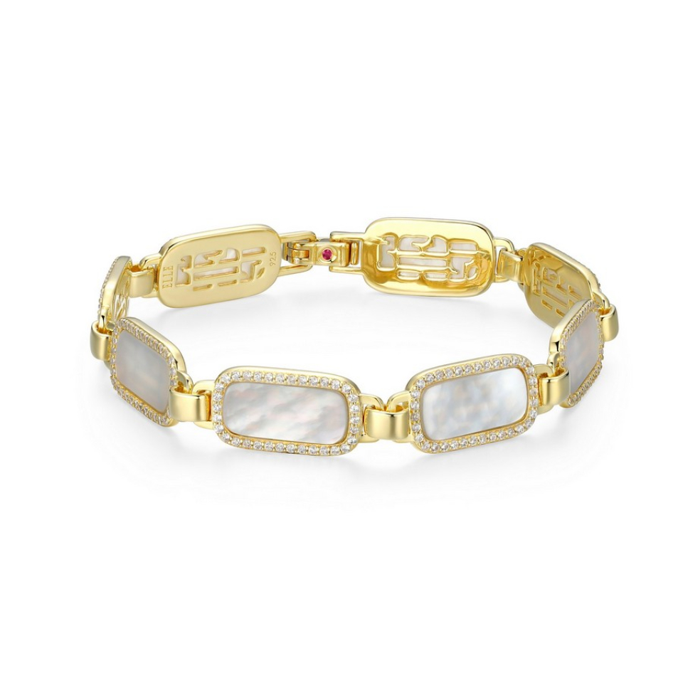 Bracelet pour femme en argent 925, cubic zirconium, nacre de perle - 31LAQDA99R - ELLE