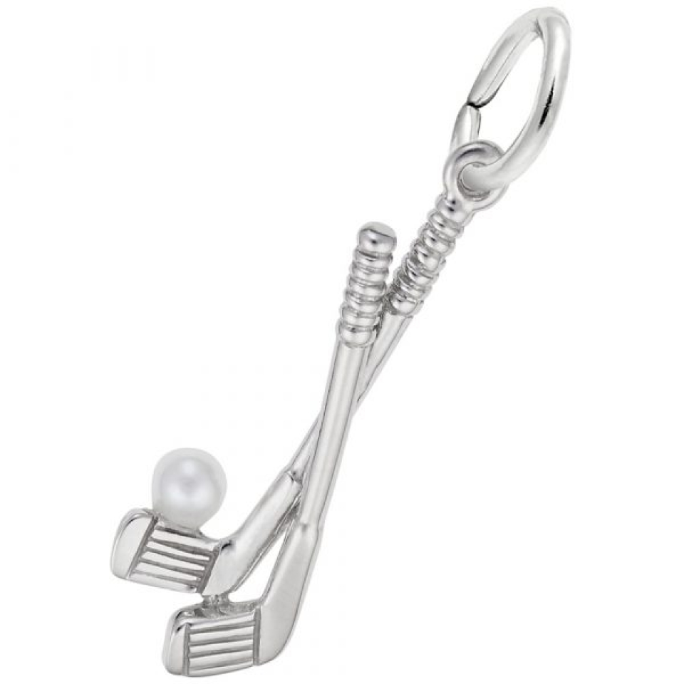 Pendentif en argent 925, bâton de golf avec perle - 10-4650-000 - Rembrandt Charms