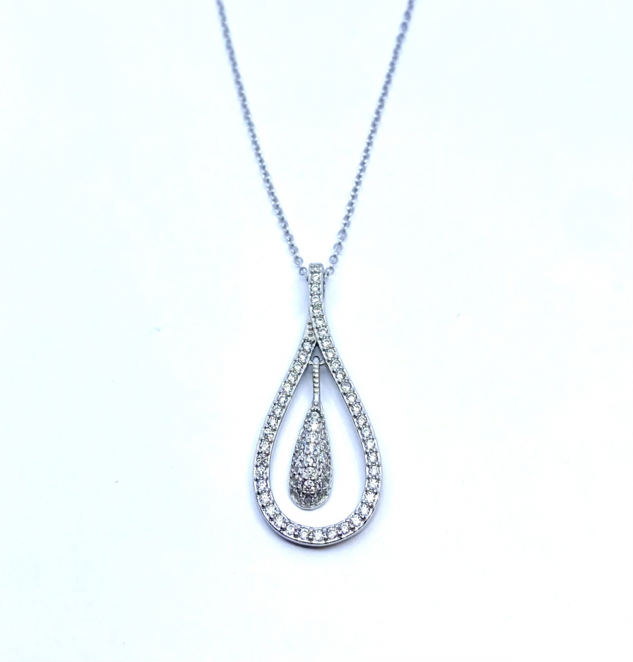 Pendentif pour femme en argent 925, zircons - P20735 - Danny's silver