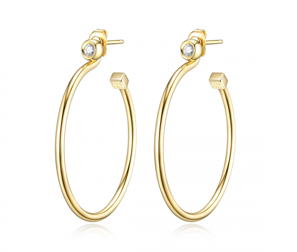 Boucles d'oreilles pour femme en argent 925, zircons - 32LCGZ0058 - ELLE