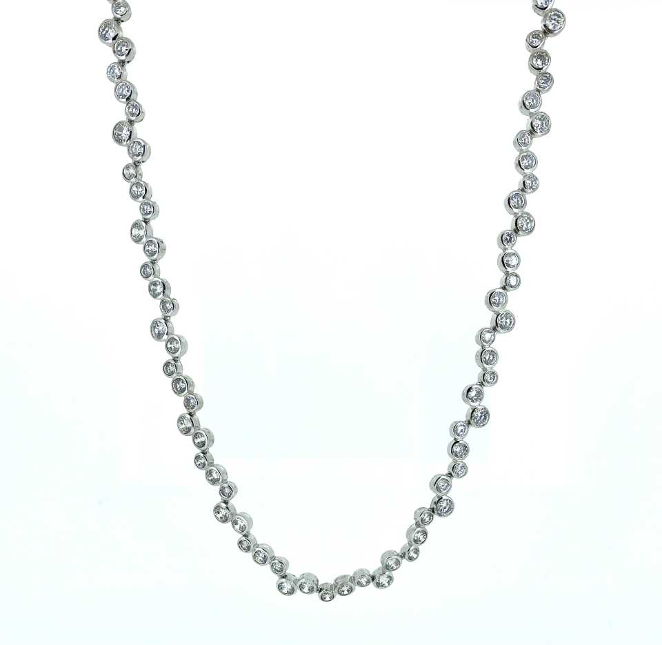 Collier pour femme en argent 925, zircons