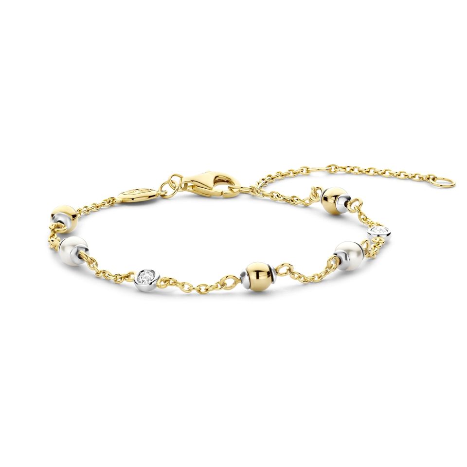 Bracelet pour femme en argent 925, cubic zirconium, perles - 23076ZY - Ti Sento Milano