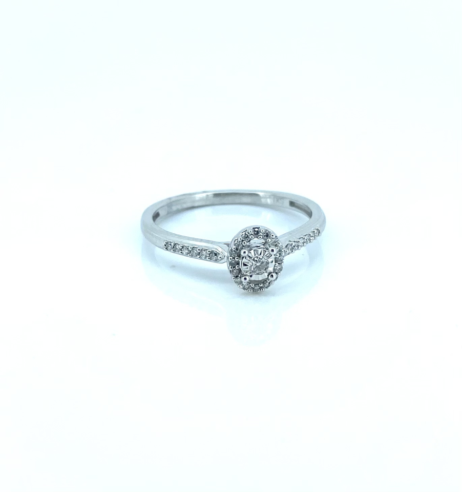 Bague pour femme en or 10k, 29 diamants I-1 pour 0.16 carat