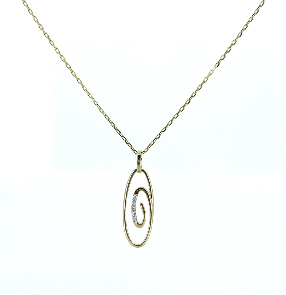 Pendentif pour femme en or 10k 6 diamants s.c pour 0.05 carat - PEND174 - Divers
