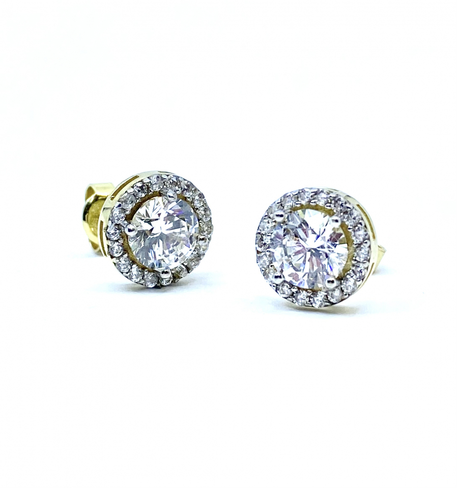 Boucles d'oreilles pour femme en or 10k, zircons - BO290 - Sindbad