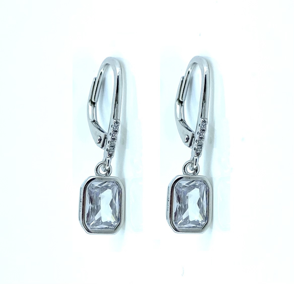 Boucles d'oreilles pour femme en argent 925, cubic zirconium, crochets - DS-BO05 - Danny's silver
