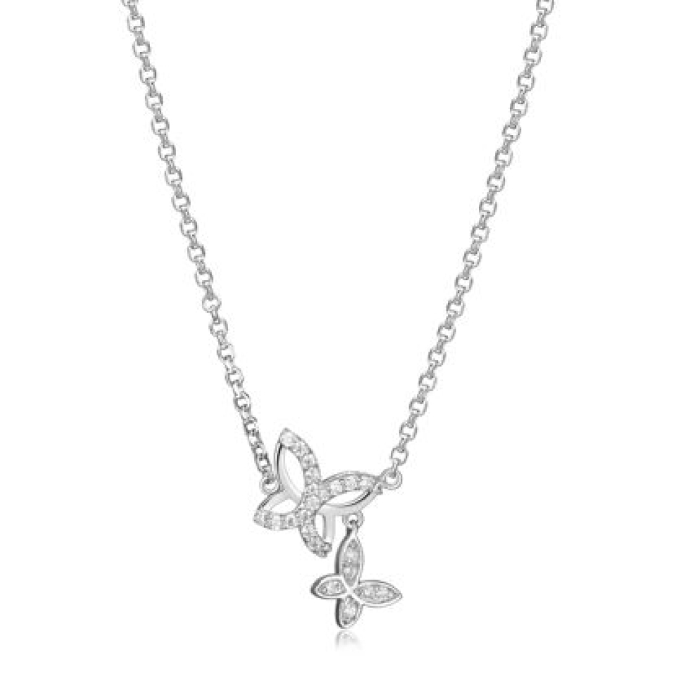 Pendentif pour femme en argent 925, papillons, zircons - R0A9LZ0012 - Reign