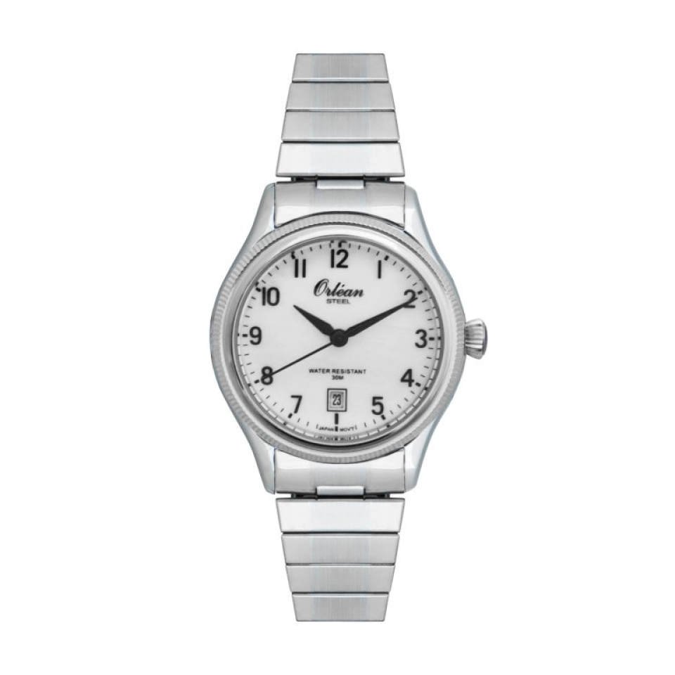 Montre pour femme en stainless, bracelet élastique, 3ATM - ME3553 - Orléan