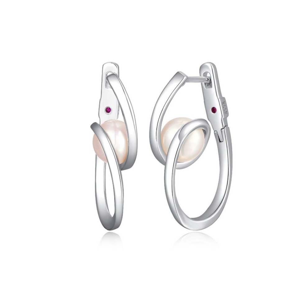 Boucles d'oreilles pour femme en argent 925, perles - R2LCSW459M - ELLE