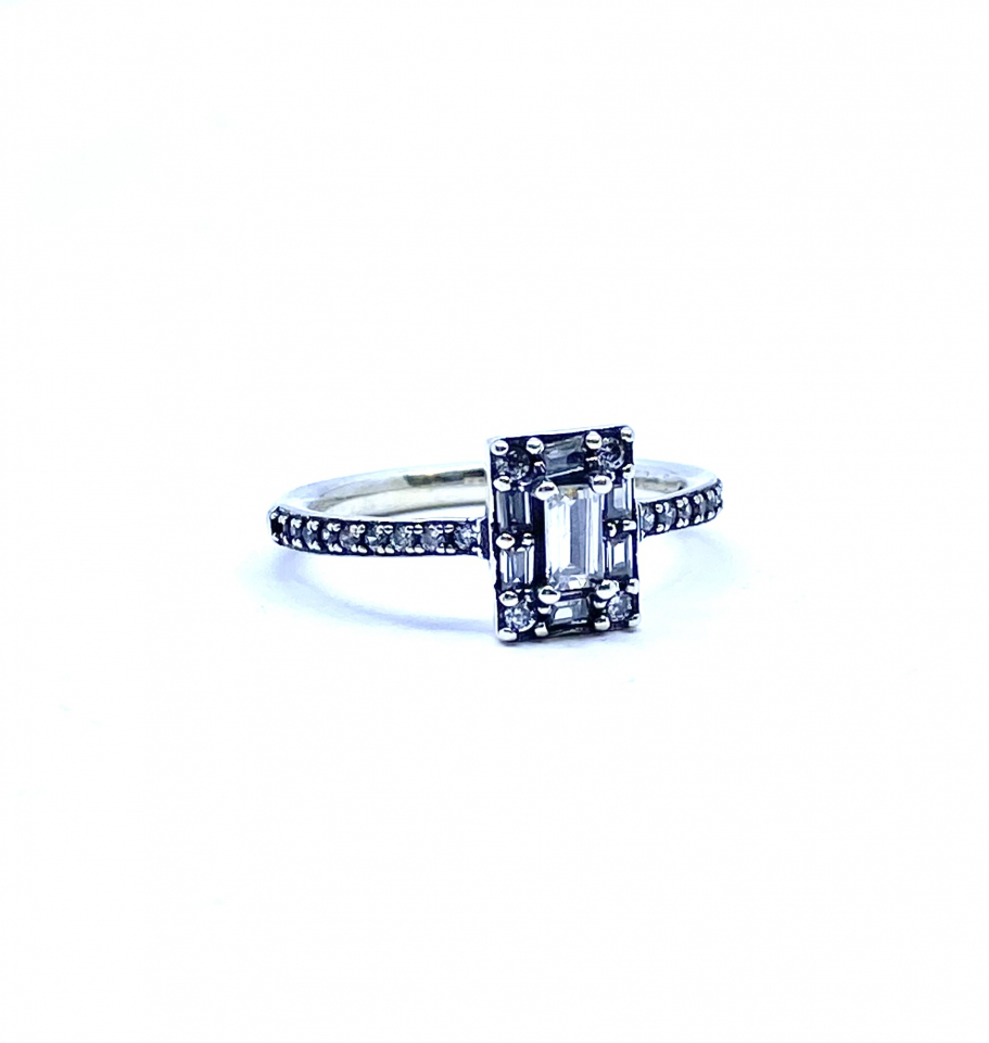 Bague pour femme en argent 925, zircons coupe baguette - BG0291 - Danny's silver
