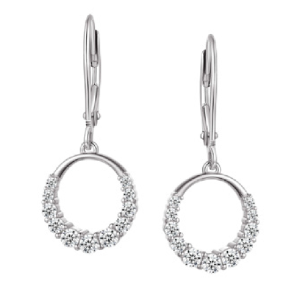 Boucles d'oreilles pour femme en argent 925, cubic zirconium - L452E - Legend