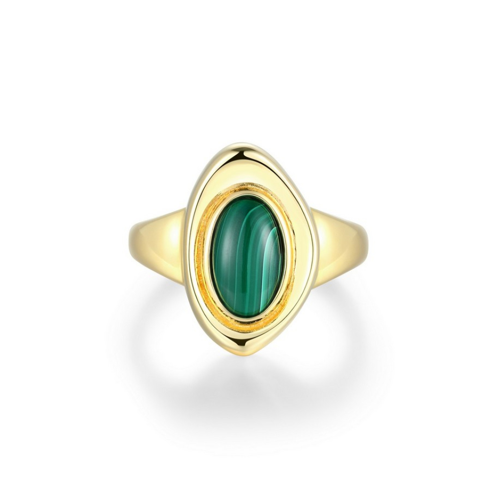 Bague pour femme en argent 925, malachite - 34LAKJ30AC - ELLE