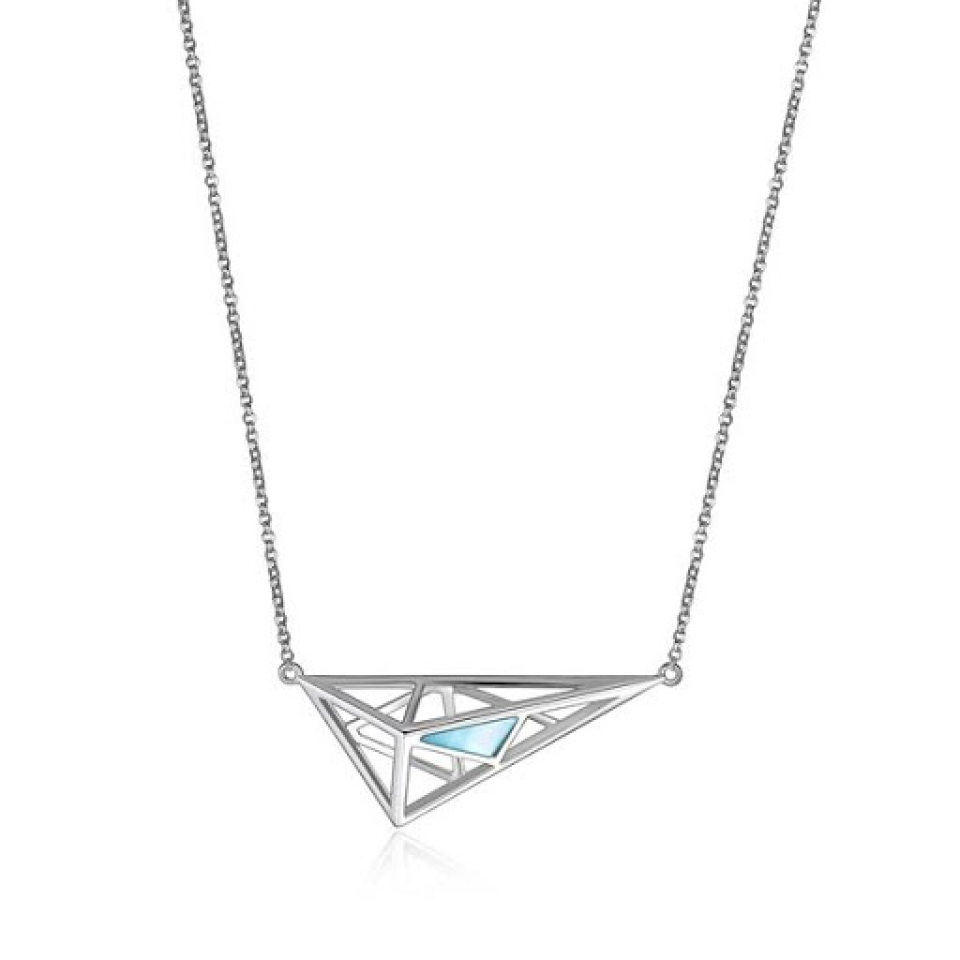PEND 925 PIERRE BLEUE TRIANGLE - R0LB90BB44 - ELLE