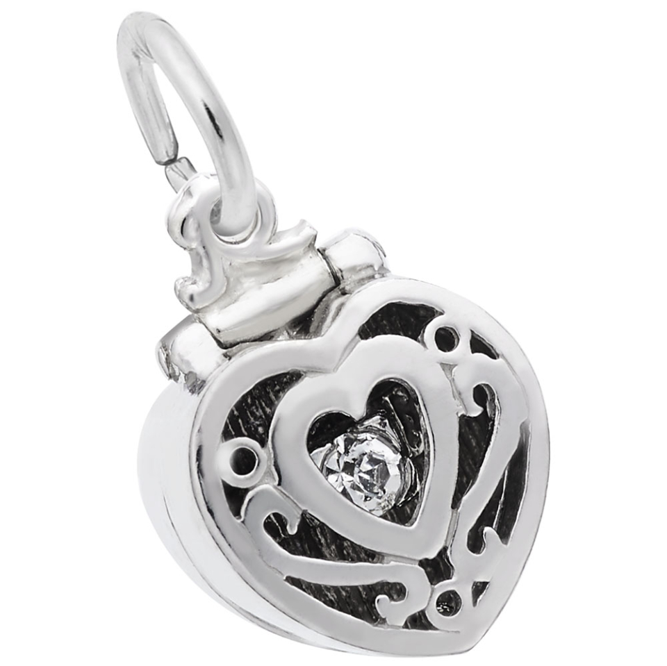 Pendentif en argent 925, coeur, boîte