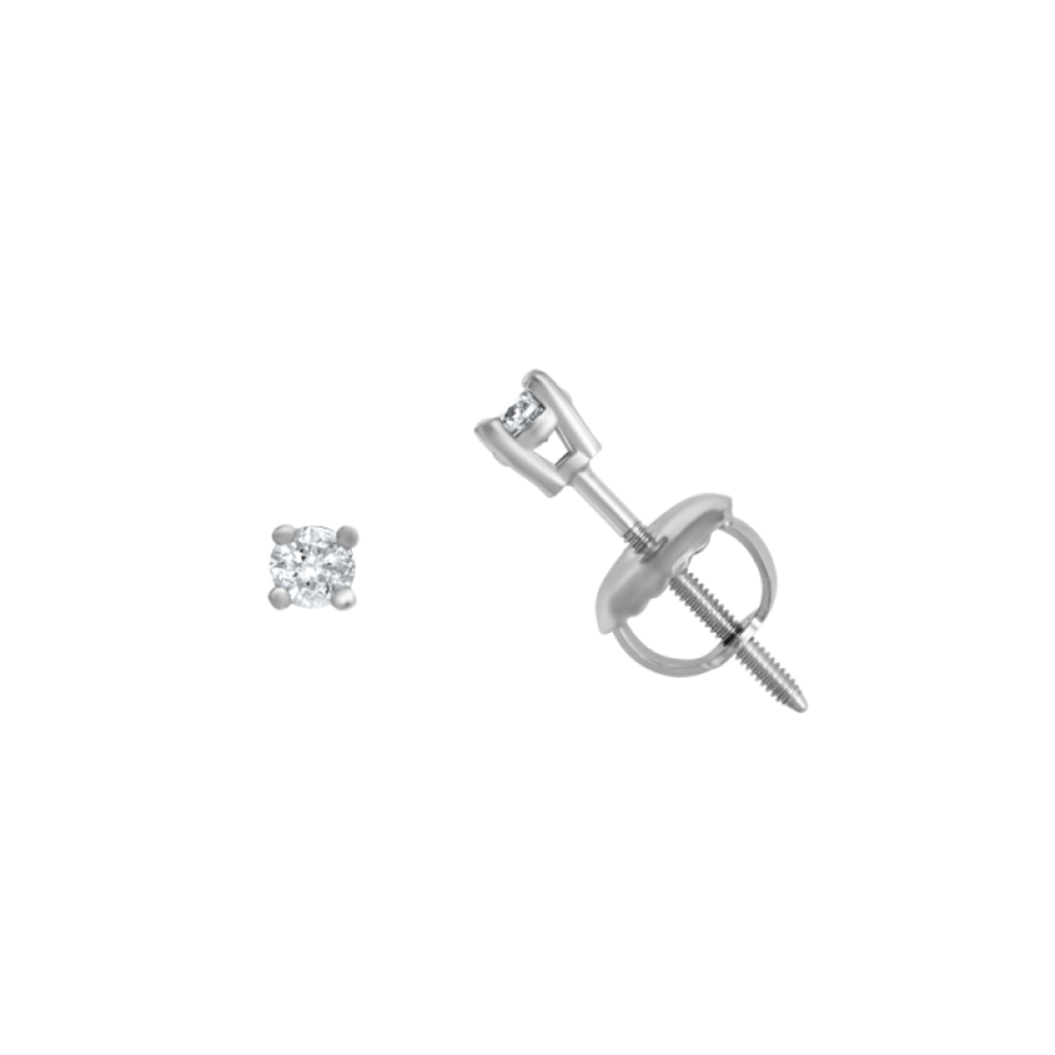 Boucles d'oreilles en or 14K, 2 diamants VS fabriqués en laboratoire pour 0.10 carat - S-022EW-10 - MALO