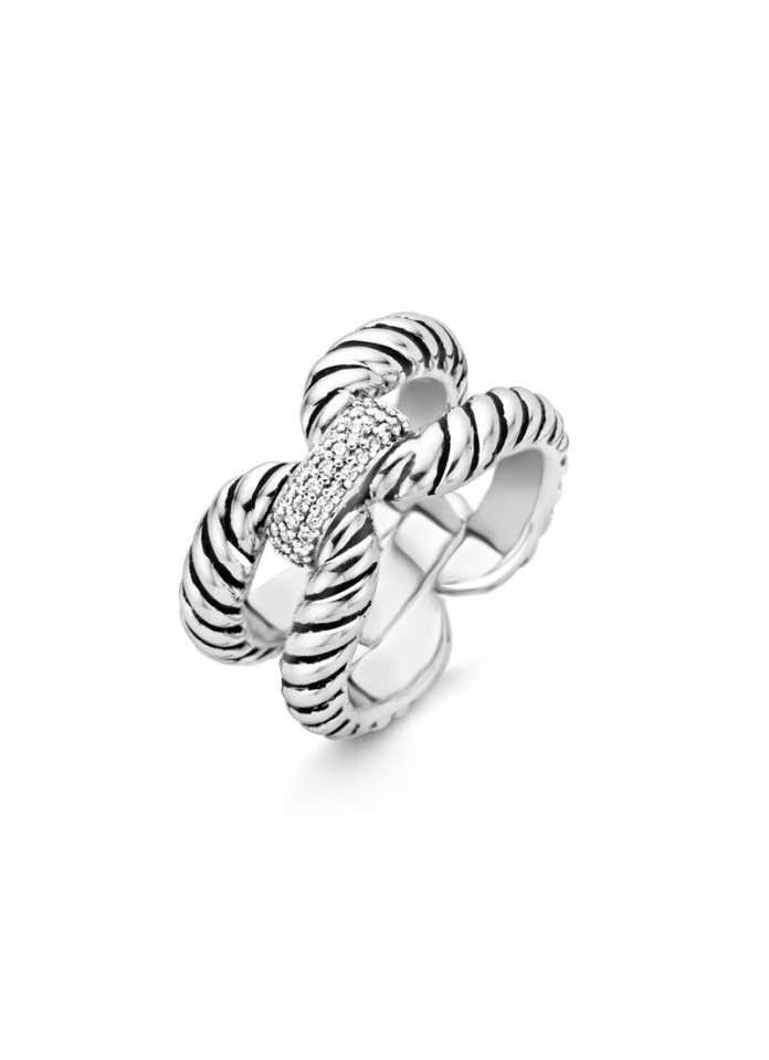Bague argent 925, torsadé