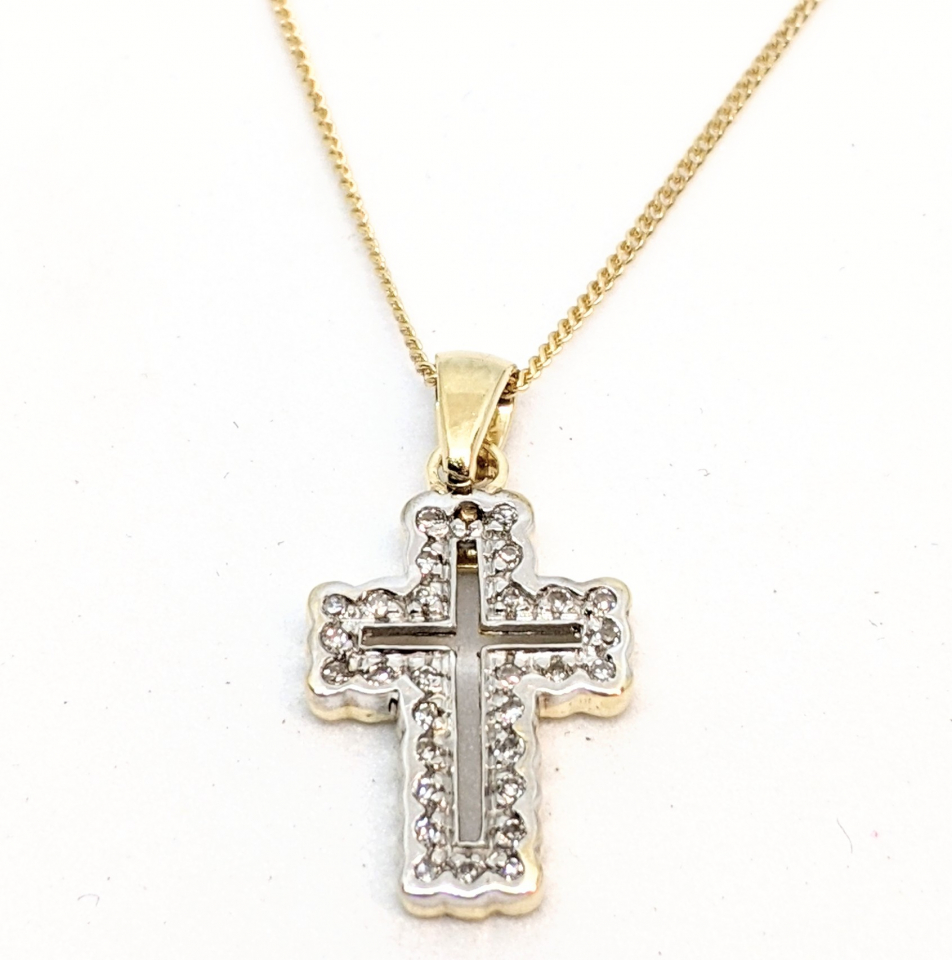 Pendentif or 10K, 30 diamants pour 0.15 carat - PEND131 - Divers